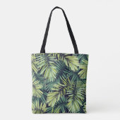 Heller grüner Hintergrund mit tropischen Pflanze. Tasche (Rückseite)