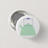 Heller grüner Teekessel Button (Vorne & Hinten)