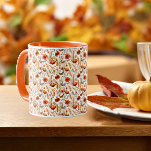Heller Herbst-Boho-Botanikdruck Tasse