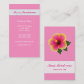 Heller Hibiskus auf Rosa Visitenkarte (Vorne/Hinten)