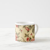 Heller Hintergrund Vintage-Blumendesign Espressotasse (Vorderseite Rechts)