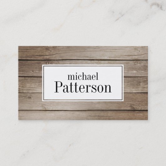 Heller hölzerner Beschaffenheits-Blick-berufliche Visitenkarte (Vorderseite)