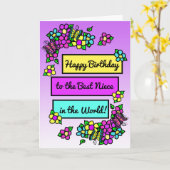 Heller Hübscher Whimsical Geburtstag in Niece Karte (Gelbe Blume)