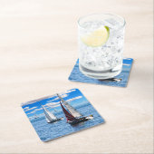 heller karibischer rechteckiger pappuntersetzer (Vor Ort)