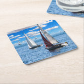 heller karibischer rechteckiger pappuntersetzer (angewinkelt)