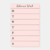 Heller korallenroter wöchentlicher post-it klebezettel (Vorderseite)