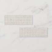 Heller Leinenhintergrund-dünne Visitenkarten Mini Visitenkarte (Vorne/Hinten)