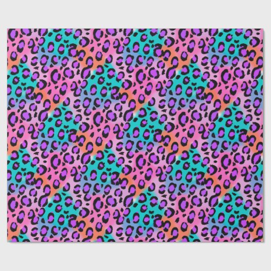 Heller Leopard, rosa lila Aqua Geschenkpapier (Flach)