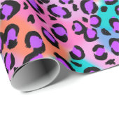 Heller Leopard, rosa lila Aqua Geschenkpapier (Rolleneckpunkt)