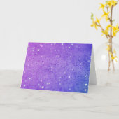 Heller Lila Glitzer - Shiny, Glitzern Karte (Gelbe Blume)