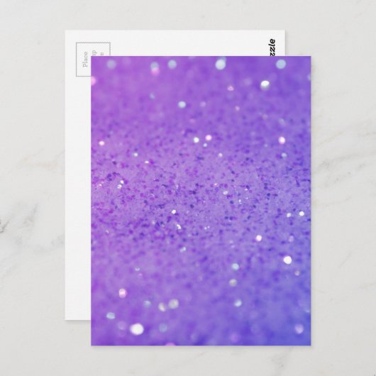 Heller Lila Glitzer - Shiny, Glitzern Postkarte (Vorne/Hinten)