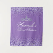 Heller Lila Glitzer Sweet 16 Hintergrund Wandteppich (Vorderseite)