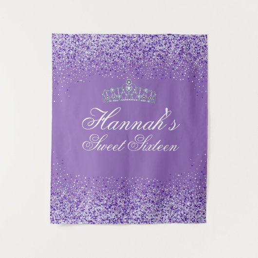 Heller Lila Glitzer Sweet 16 Hintergrund Wandteppich (Vorderseite)