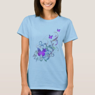 Heller lila Schmetterling T-Shirt
