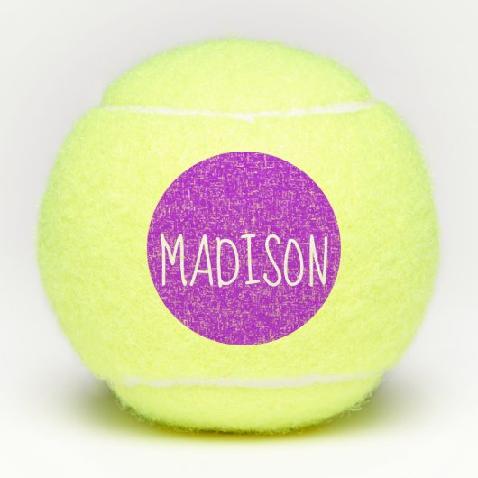 Heller lila super niedlicher individueller Name Tennisbälle (Vorderseite)
