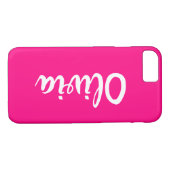 Heller magentaroter heißes Rosa-individueller Name Case-Mate iPhone Hülle (Rückseite (Horizontal))