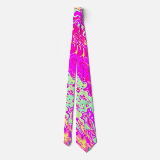 Heller Marbleized Farbabstrakter Entwurf auf Krawatte (Rückseite)