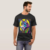 Heller Mardi-Gras-Wolf T-Shirt (Vorne ganz)