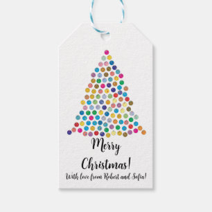 Heller mehrfarbiger Weihnachtsbaum Geschenkanhänger