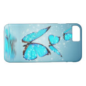 Heller moderner 3 Blau-Schmetterling Case-Mate iPhone Hülle (Rückseite (Horizontal))