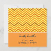 Heller, moderner, trendiger, sonniger Zickzack Geb Einladung (Rückseite)