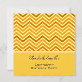 Heller, moderner, trendiger, sonniger Zickzack Geb Einladung (Rückseite)