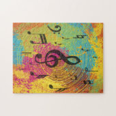 Heller Musiknoten auf Explosion der Farbe Puzzle (Horizontal)