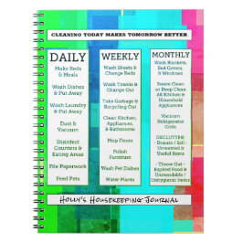 Heller mutiger Quadrat-Zuhause-Reinigungs-Führer Notizblock