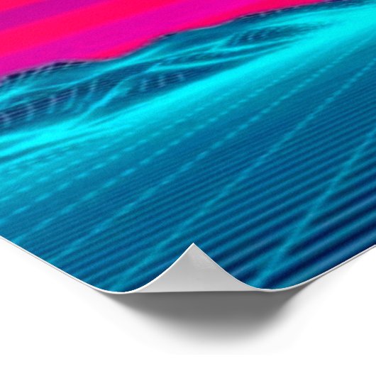 Heller Neon Sonnenaufgang und Schmetterling Poster (Ecke)