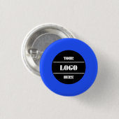 Heller neonblauer personalisierter Kreisabzeichen- Button (Vorne & Hinten)