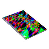 heller Neonhintergrund des bunten Musiknotens Notizblock (Rechte Seite)