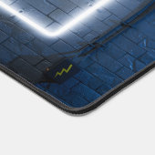 Heller Neonrahmen an der Backsteinwand Schreibtischunterlage (Ecke)