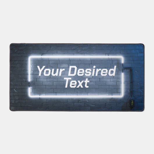Heller Neonrahmen an der Backsteinwand Schreibtischunterlage (Vorderseite)