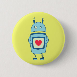 Heller, Niedlicher, schwerfälliger Roboter Button