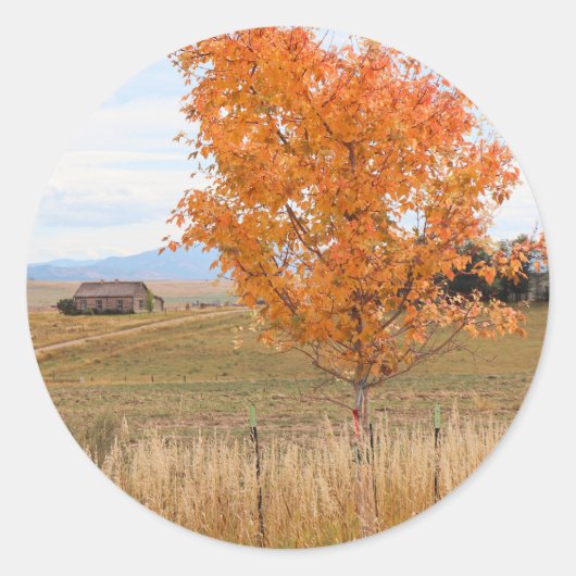 Heller Oktober Runder Aufkleber (Vorderseite)