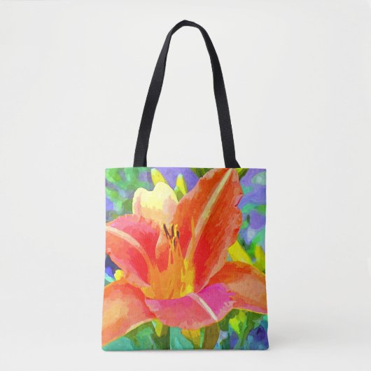 Heller orange LilieWatercolor ganz vorbei - Tasche (Vorderseite)