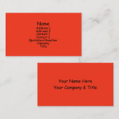 heller Orange Visitenkarte (Vorne/Hinten)