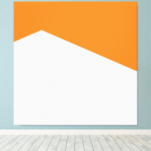 Heller orangefarbener weißer geometrischer Kunstbl Leinwanddruck (Insitu (Holzboden))