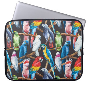 Heller Papagei: tropische Aquarelltapete. Laptopschutzhülle