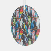 Heller Papagei: tropische Aquarelltapete. Ornament Aus Glas (Vorderseite links)