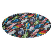 Heller Papagei: tropische Aquarelltapete. Schneidebrett (Ecke)