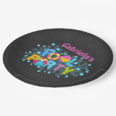 Heller personalisierter Pool-Party-Papier-Teller Pappteller (Schrägansicht)