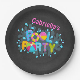 Heller personalisierter Pool-Party-Papier-Teller Pappteller