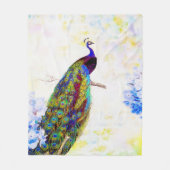 Heller Pfau Fleecedecke (Vorderseite)