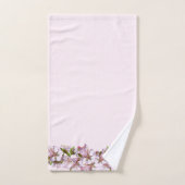 Heller Pink mit Frühlingsholzgrenze Badhandtuch Set (Handtuch)