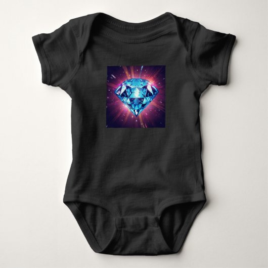 Heller pixeliger Diamant  Baby Strampler (Vorderseite)