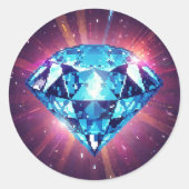 Heller pixeliger Diamant  Runder Aufkleber (Vorderseite)