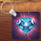 Heller pixeliger Diamant  Schlüsselanhänger (Vorderseite)