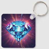 Heller pixeliger Diamant  Schlüsselanhänger (Rückseite)