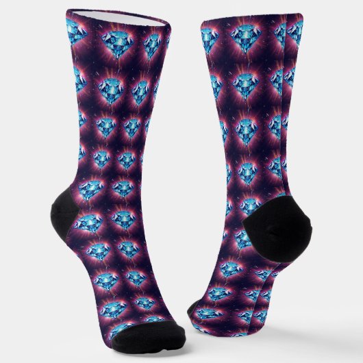 Heller pixeliger Diamant  Socken (Gewinkelt)